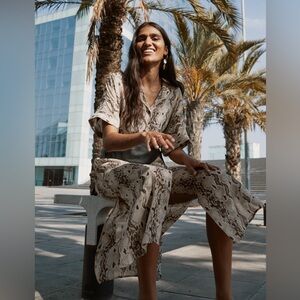 & OTHER STORIES SNAKE PRINT MIDI DRESS